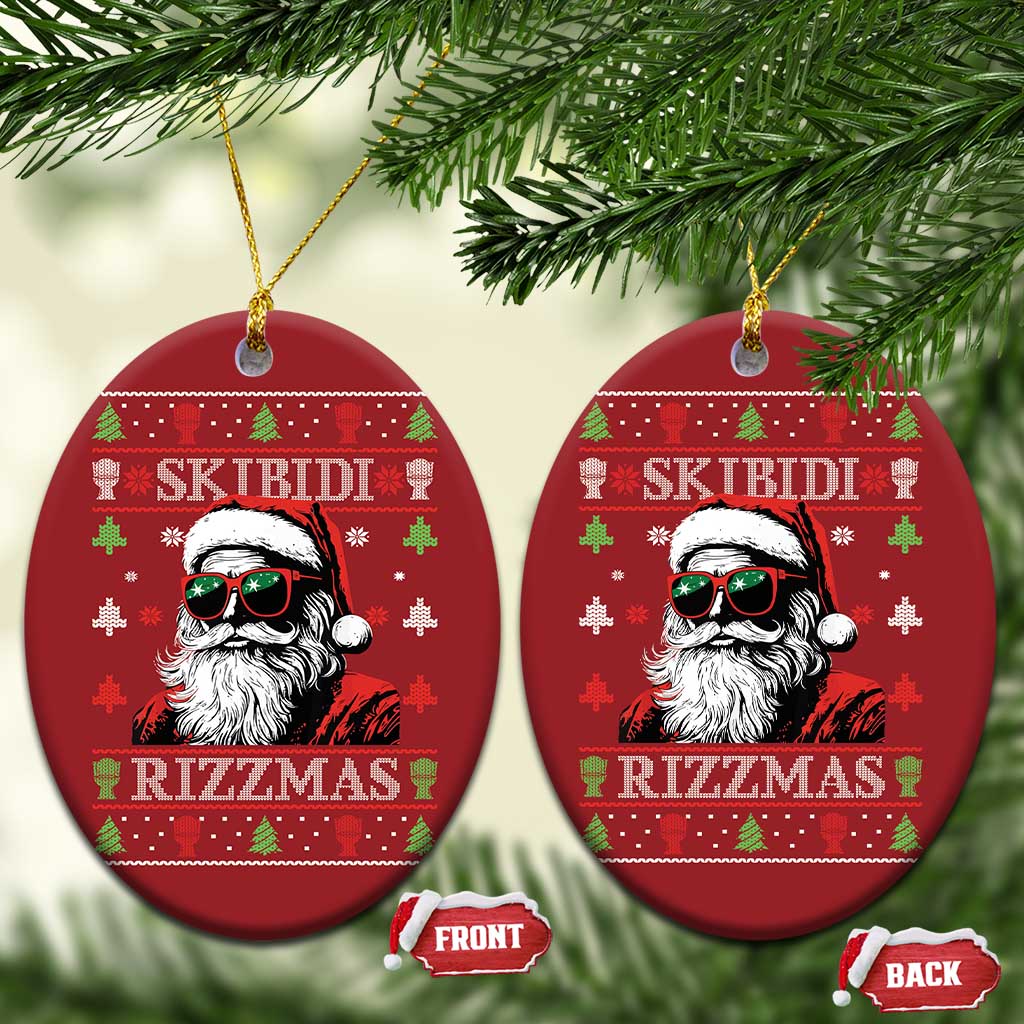Skibidi Rizzmas Xmas Christmas Ornament Rizz Santa Claus Funny Christmas Gen Alpha TS10