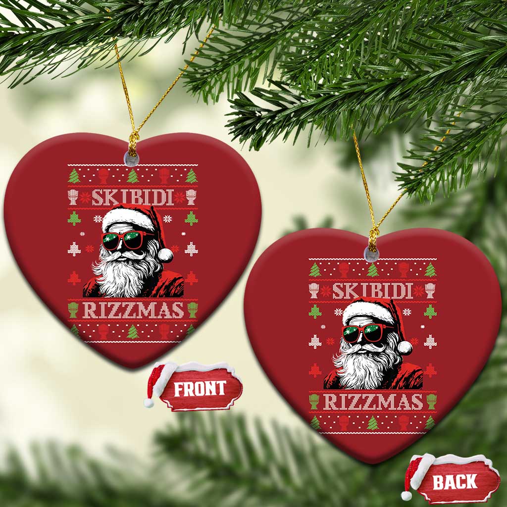 Skibidi Rizzmas Xmas Christmas Ornament Rizz Santa Claus Funny Christmas Gen Alpha TS10