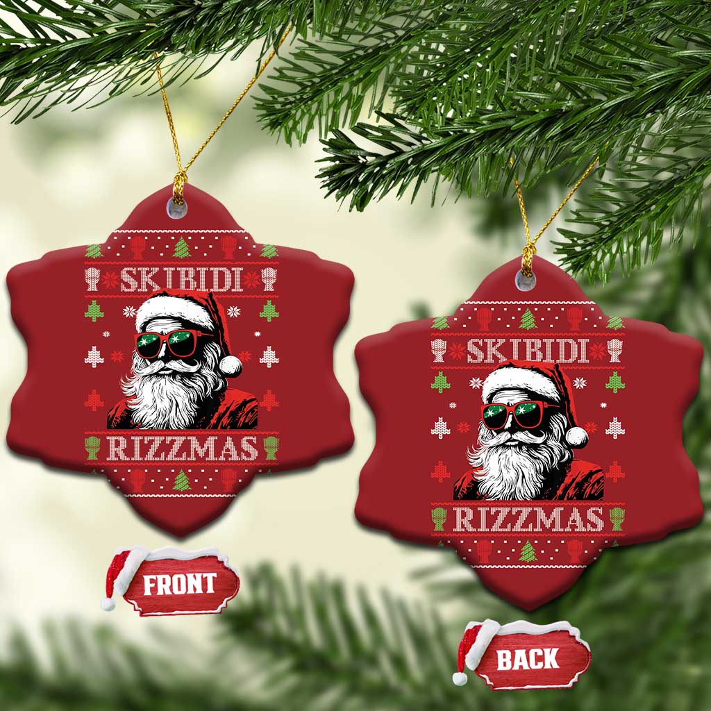 Skibidi Rizzmas Xmas Christmas Ornament Rizz Santa Claus Funny Christmas Gen Alpha TS10