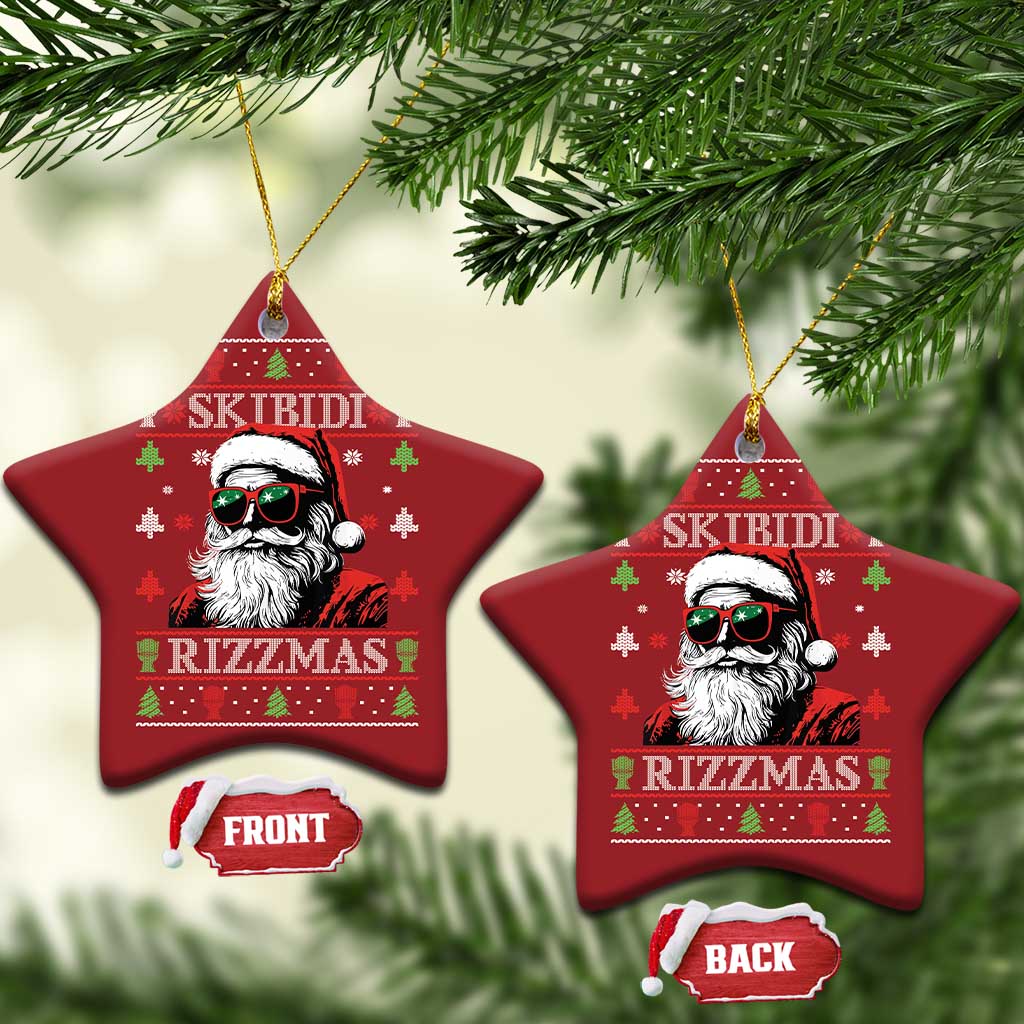 Skibidi Rizzmas Xmas Christmas Ornament Rizz Santa Claus Funny Christmas Gen Alpha TS10