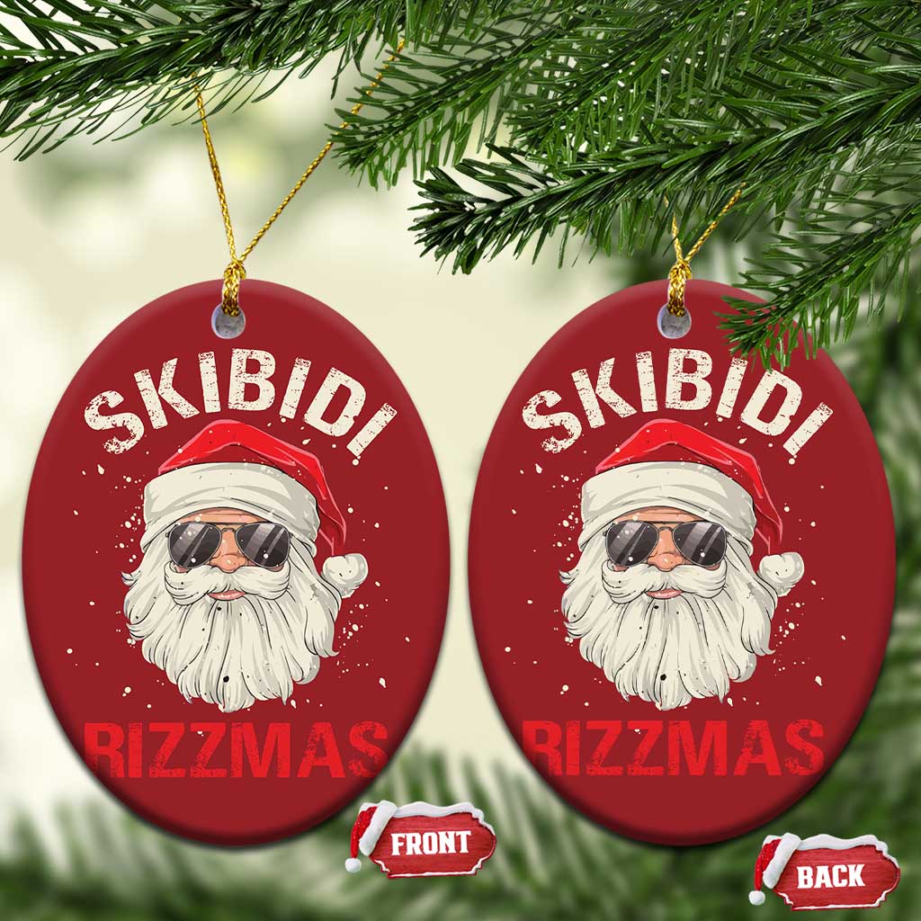 Skibidi Rizzmas Xmas Christmas Ornament Rizz Santa Claus Retro Funny Xmas Gen Alpha Kid TS10