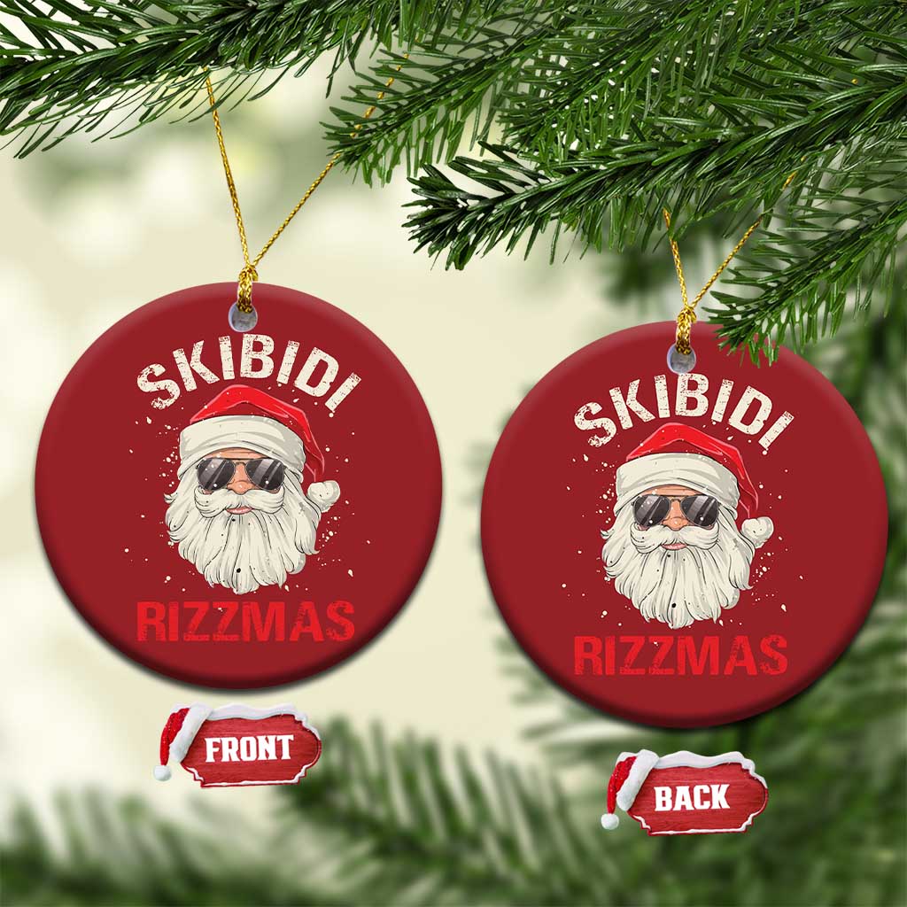 Skibidi Rizzmas Xmas Christmas Ornament Rizz Santa Claus Retro Funny Xmas Gen Alpha Kid TS10