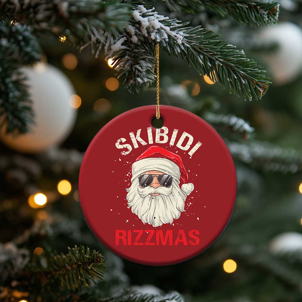Skibidi Rizzmas Xmas Christmas Ornament Rizz Santa Claus Retro Funny Xmas Gen Alpha Kid TS10
