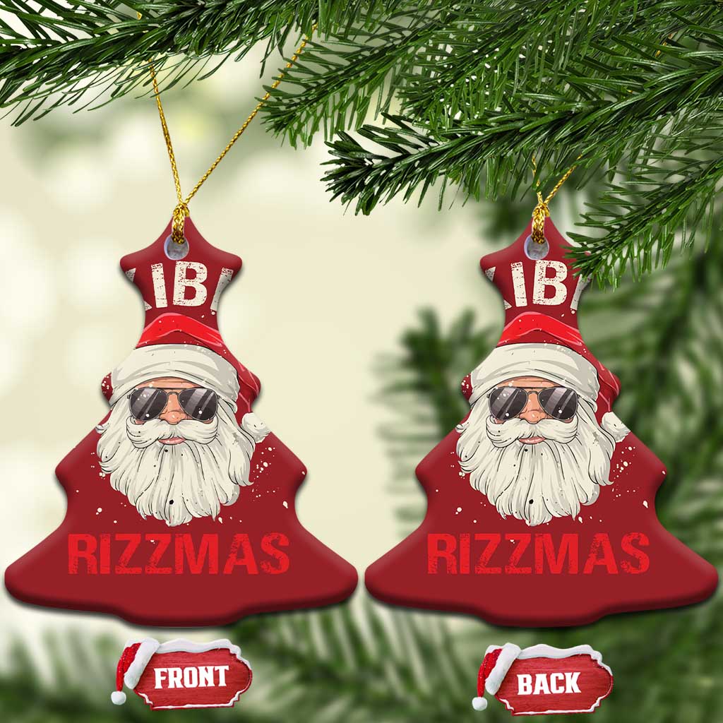 Skibidi Rizzmas Xmas Christmas Ornament Rizz Santa Claus Retro Funny Xmas Gen Alpha Kid TS10