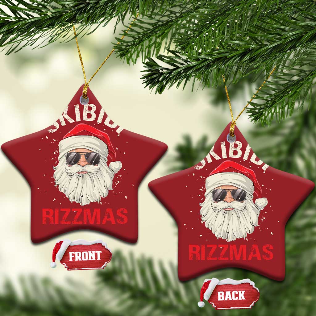 Skibidi Rizzmas Xmas Christmas Ornament Rizz Santa Claus Retro Funny Xmas Gen Alpha Kid TS10