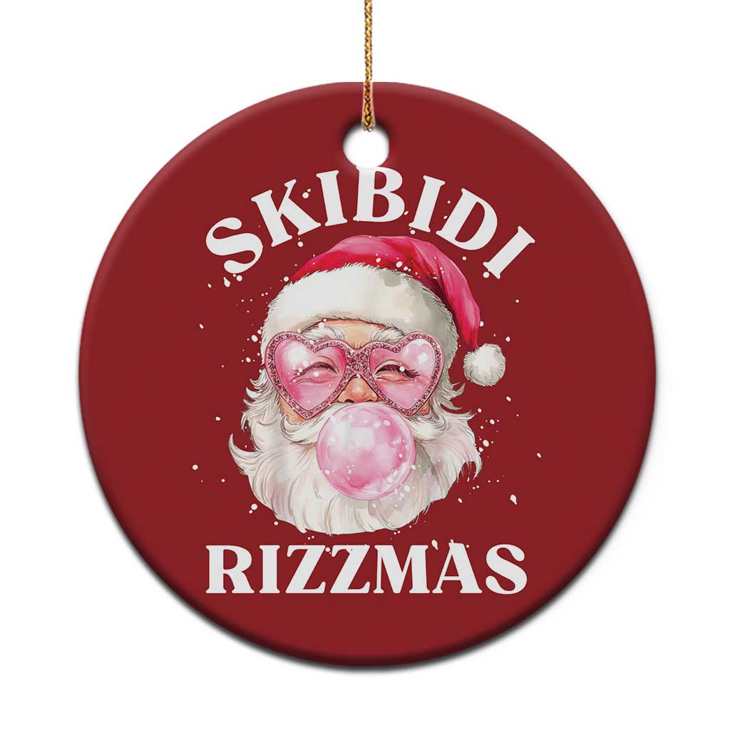 Skibidi Rizzmas Xmas Christmas Ornament Rizz Santa Pink Bubble Gum Funny Xmas Gen Alpha Girl Kids TS10