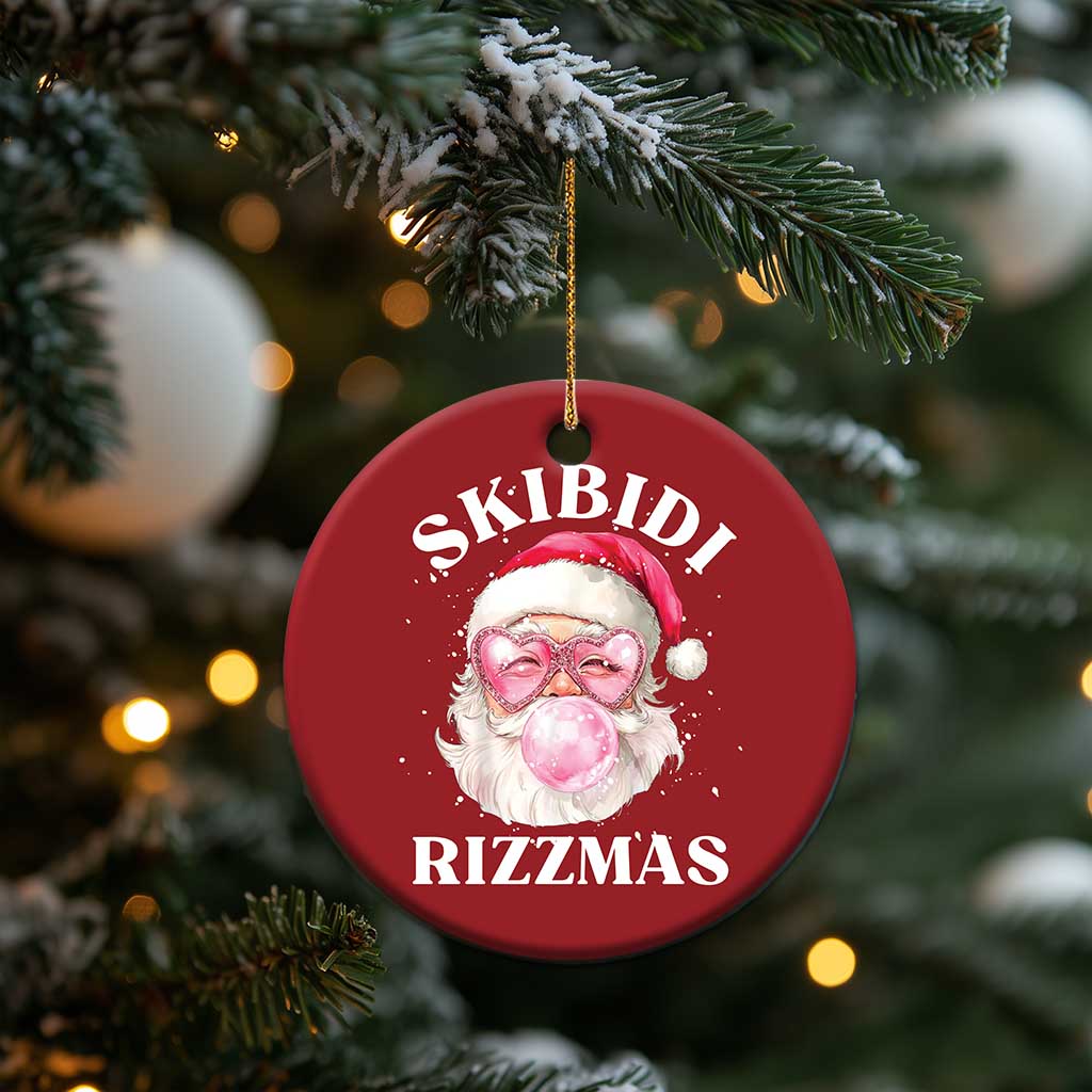 Skibidi Rizzmas Xmas Christmas Ornament Rizz Santa Pink Bubble Gum Funny Xmas Gen Alpha Girl Kids TS10