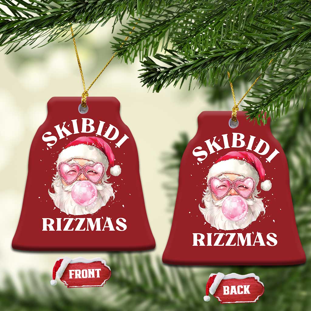 Skibidi Rizzmas Xmas Christmas Ornament Rizz Santa Pink Bubble Gum Funny Xmas Gen Alpha Girl Kids TS10