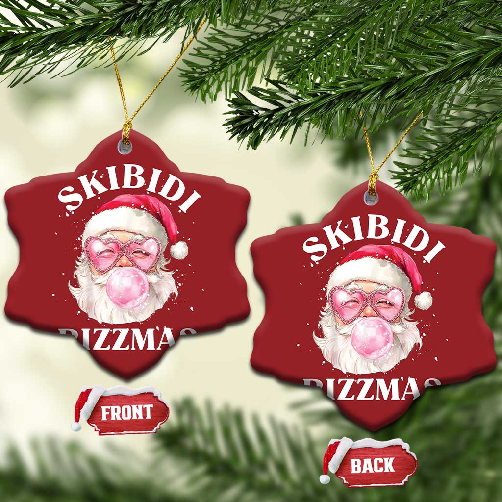 Skibidi Rizzmas Xmas Christmas Ornament Rizz Santa Pink Bubble Gum Funny Xmas Gen Alpha Girl Kids TS10