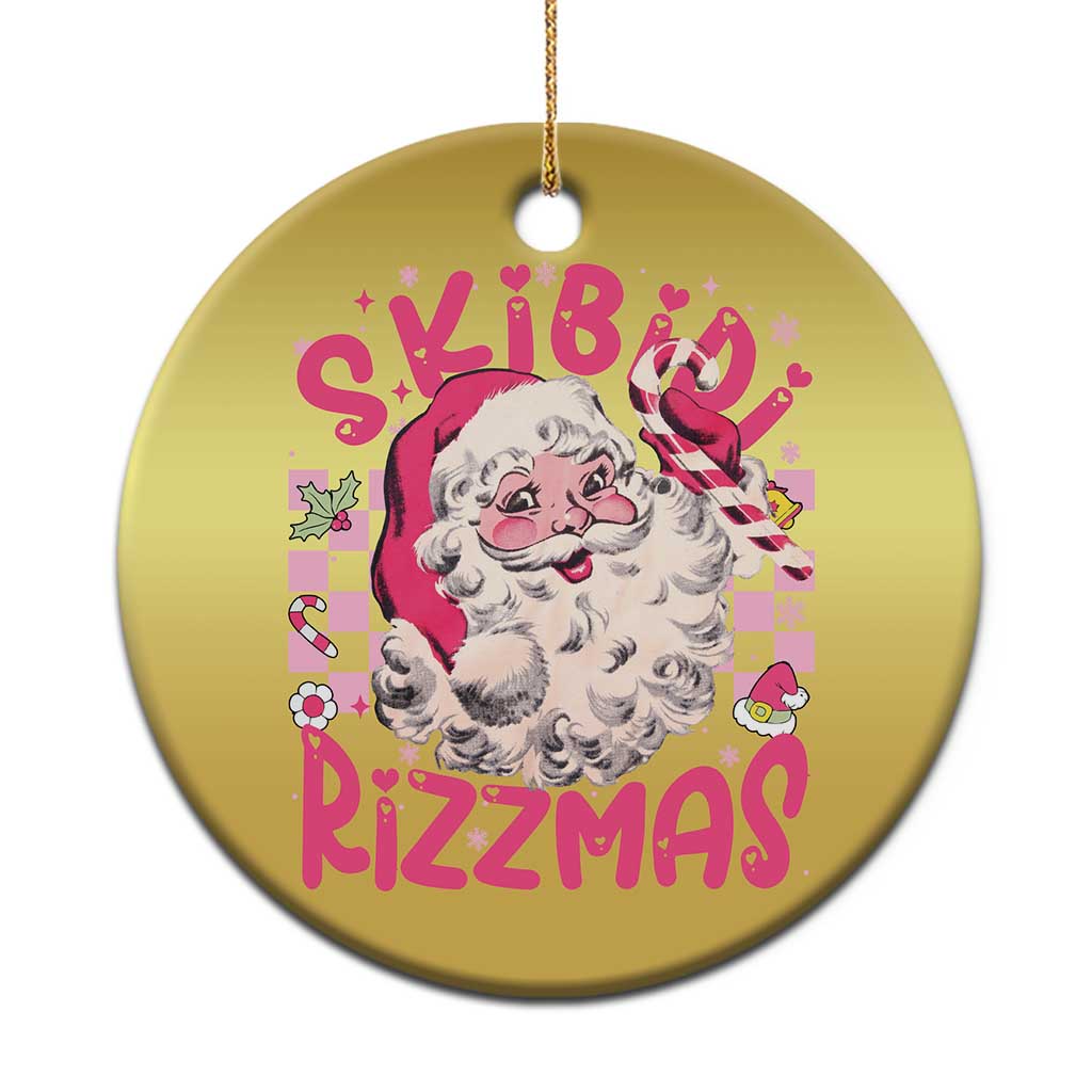 Skibidi Rizzmas Santa Christmas Ornament Rizz Santa Pink Groovy Funny Xmas Gen Alpha Girl Kids TS10