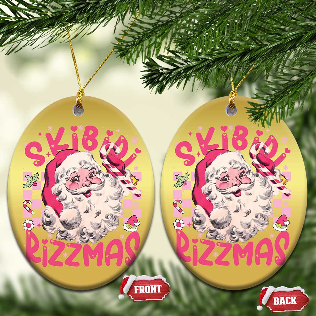 Skibidi Rizzmas Santa Christmas Ornament Rizz Santa Pink Groovy Funny Xmas Gen Alpha Girl Kids TS10