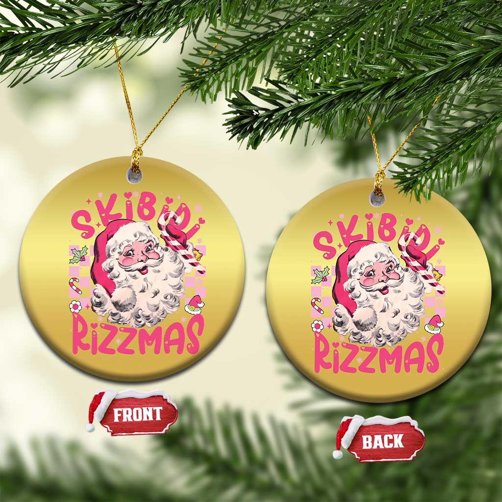 Skibidi Rizzmas Santa Christmas Ornament Rizz Santa Pink Groovy Funny Xmas Gen Alpha Girl Kids TS10