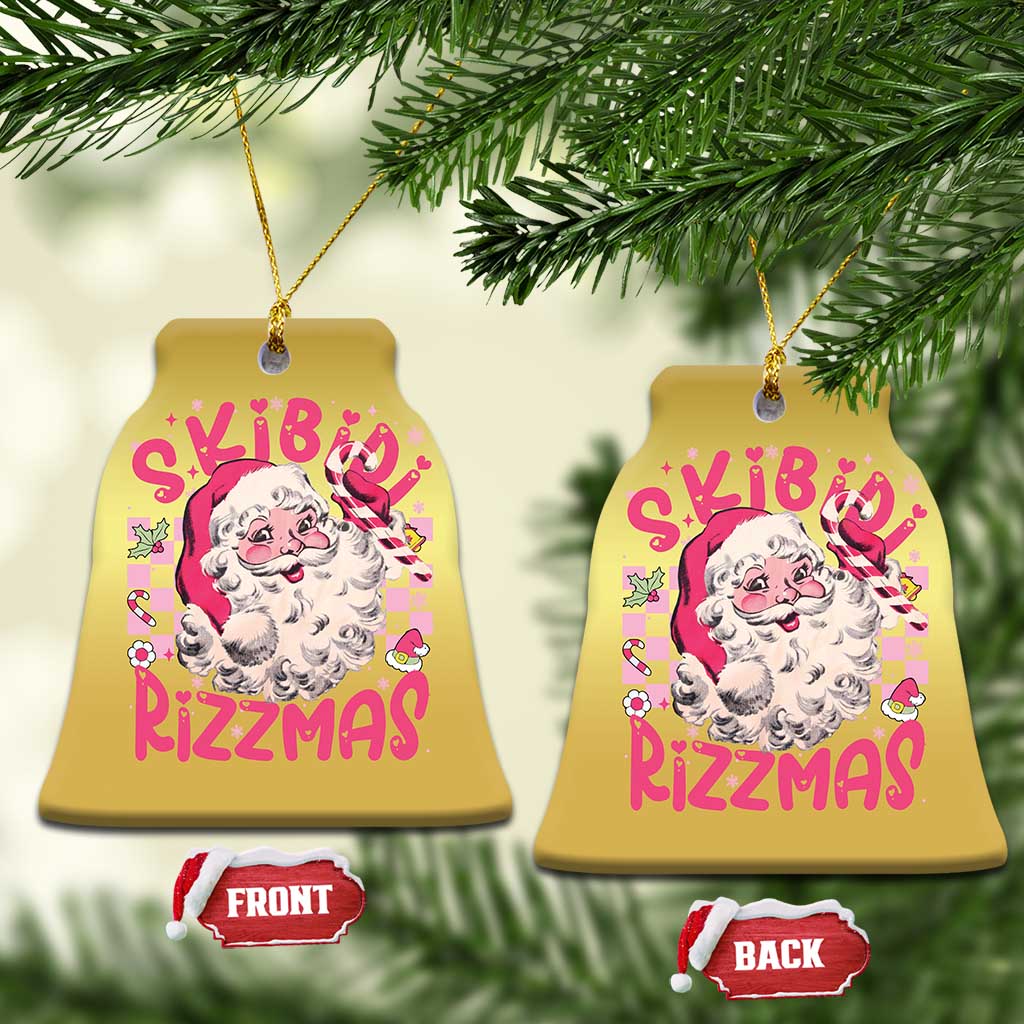 Skibidi Rizzmas Santa Christmas Ornament Rizz Santa Pink Groovy Funny Xmas Gen Alpha Girl Kids TS10