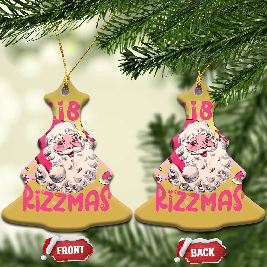 Skibidi Rizzmas Santa Christmas Ornament Rizz Santa Pink Groovy Funny Xmas Gen Alpha Girl Kids TS10