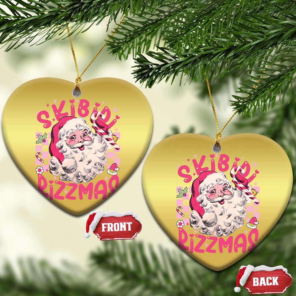 Skibidi Rizzmas Santa Christmas Ornament Rizz Santa Pink Groovy Funny Xmas Gen Alpha Girl Kids TS10