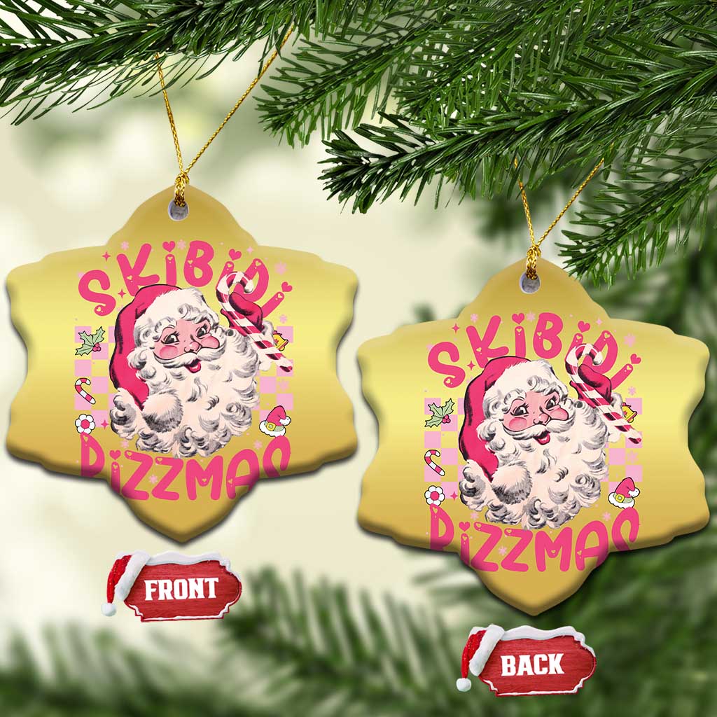 Skibidi Rizzmas Santa Christmas Ornament Rizz Santa Pink Groovy Funny Xmas Gen Alpha Girl Kids TS10