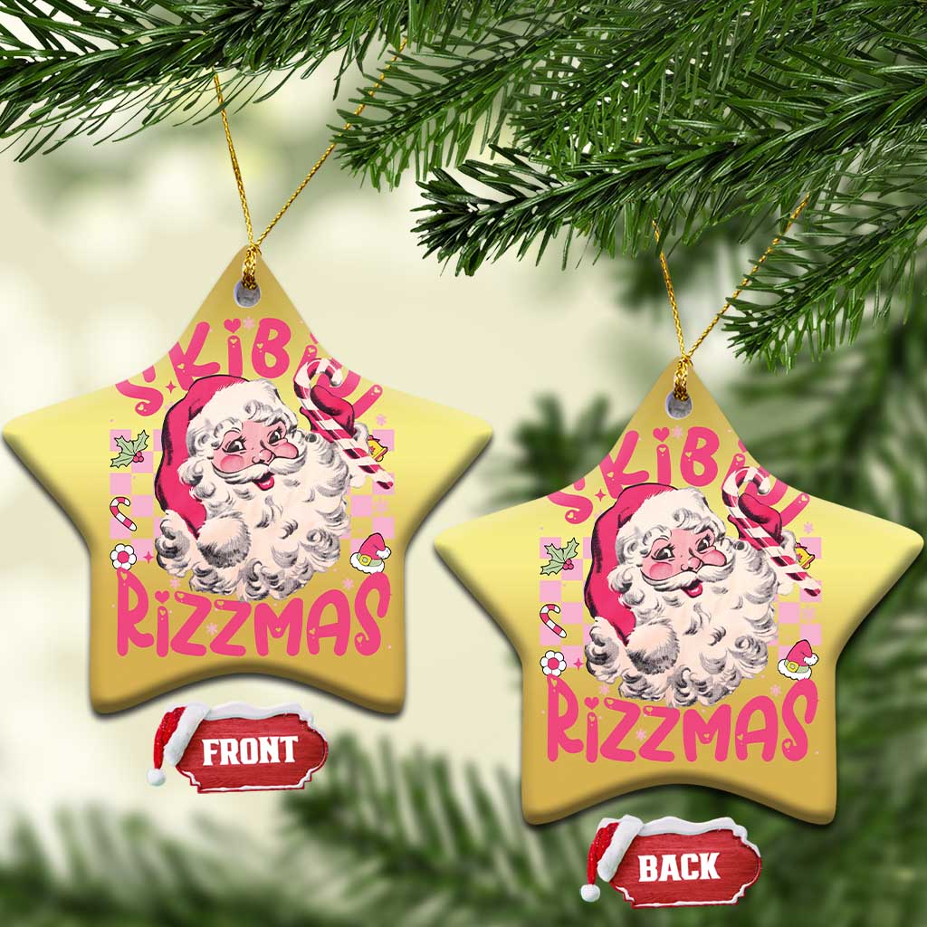 Skibidi Rizzmas Santa Christmas Ornament Rizz Santa Pink Groovy Funny Xmas Gen Alpha Girl Kids TS10