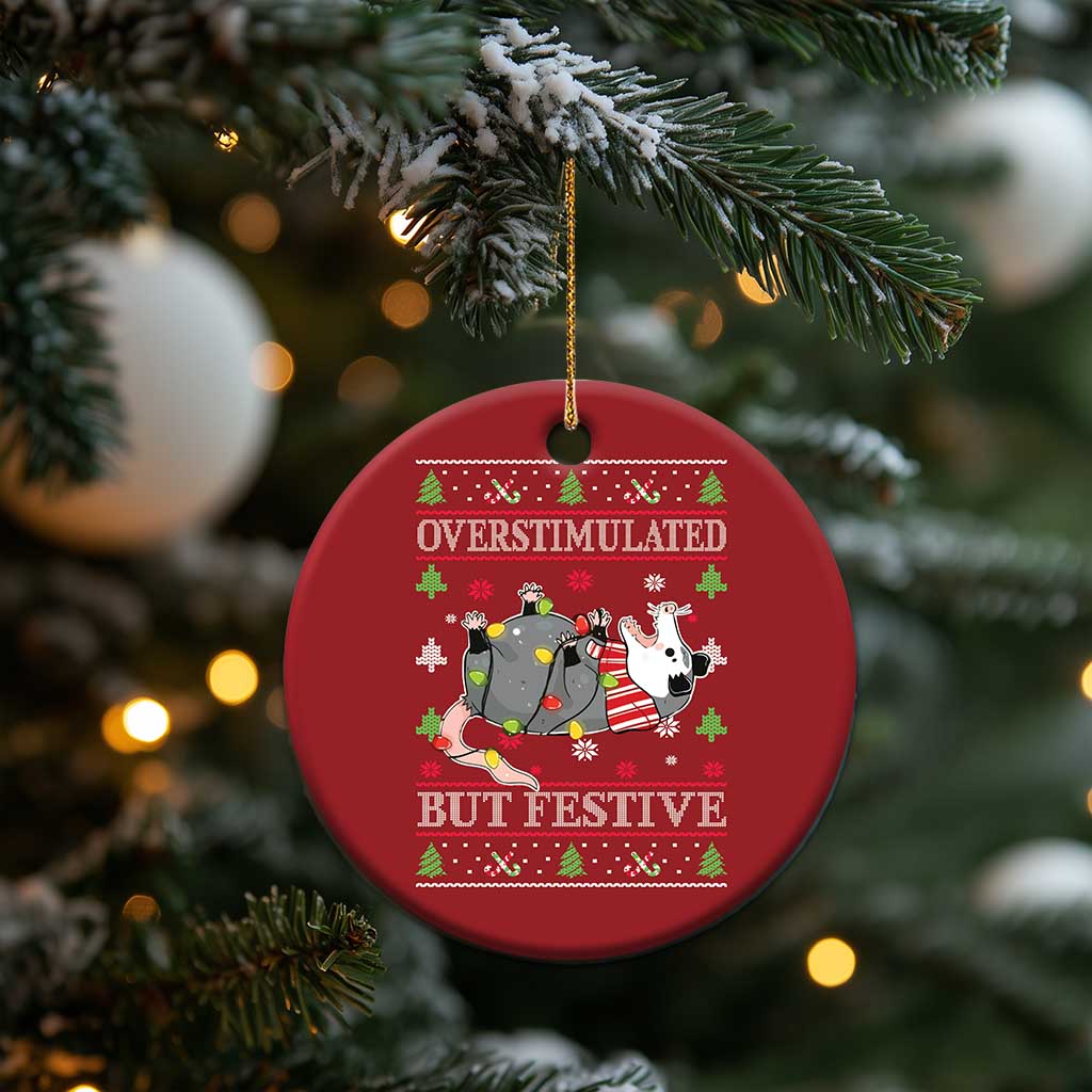 Possum Xmas Christmas Ornament Overstimulated But Festive TS10