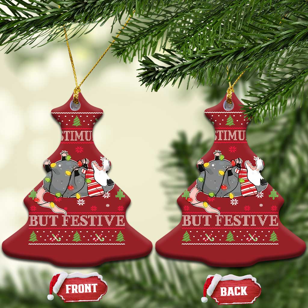 Possum Xmas Christmas Ornament Overstimulated But Festive TS10