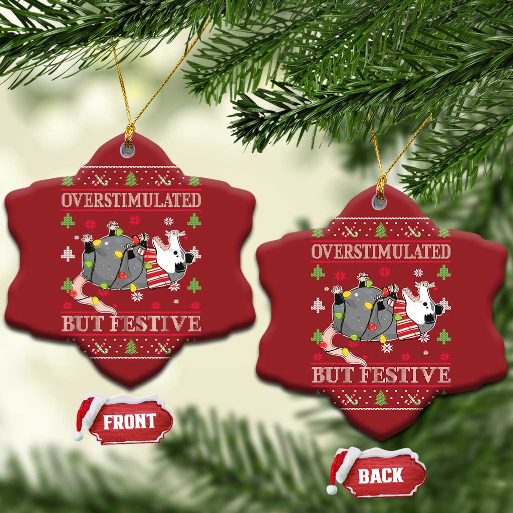 Possum Xmas Christmas Ornament Overstimulated But Festive TS10
