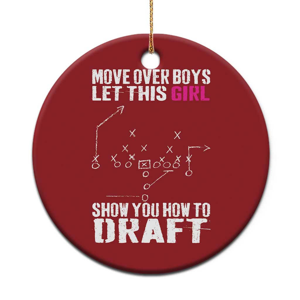 Girls Fantasy Football Christmas Ornament Move Over Boys Draft Party Commish FFL TS10