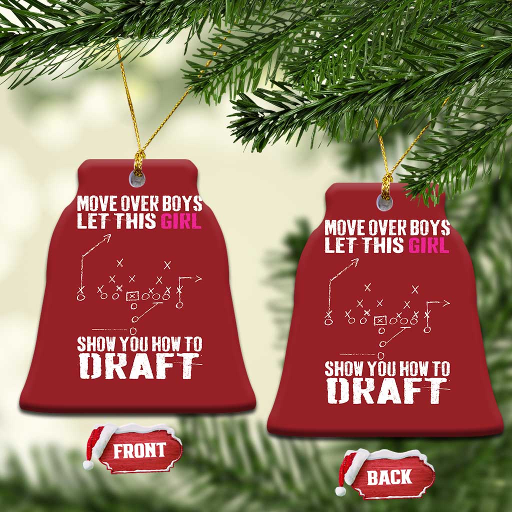 Girls Fantasy Football Christmas Ornament Move Over Boys Draft Party Commish FFL TS10