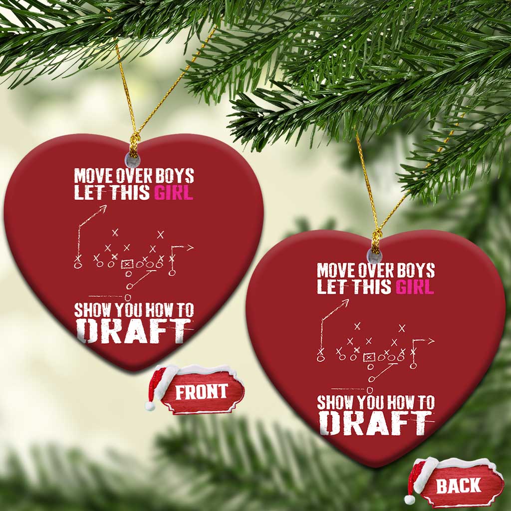 Girls Fantasy Football Christmas Ornament Move Over Boys Draft Party Commish FFL TS10