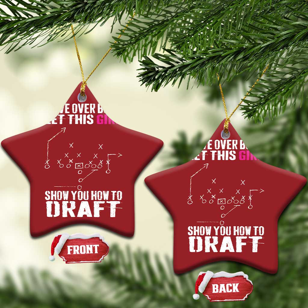 Girls Fantasy Football Christmas Ornament Move Over Boys Draft Party Commish FFL TS10