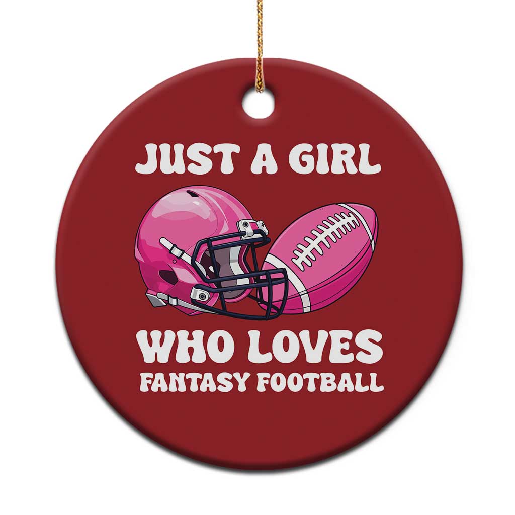 Funny Just A Girl Who Loves Fantasy Football Christmas Ornament TS10