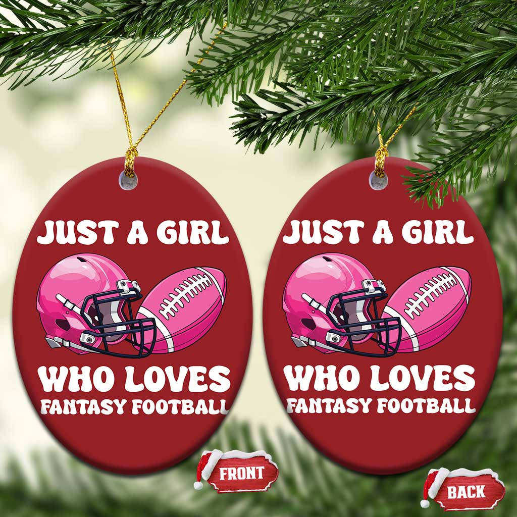 Funny Just A Girl Who Loves Fantasy Football Christmas Ornament TS10