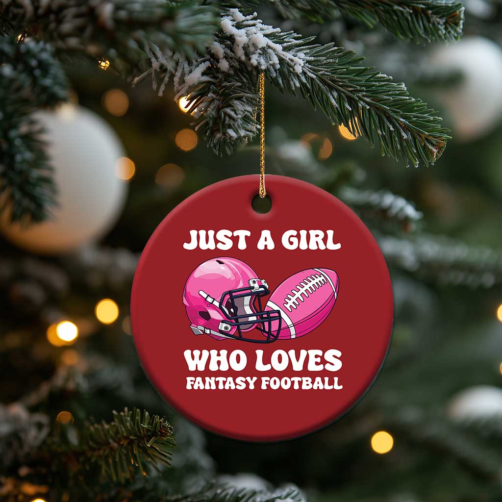 Funny Just A Girl Who Loves Fantasy Football Christmas Ornament TS10