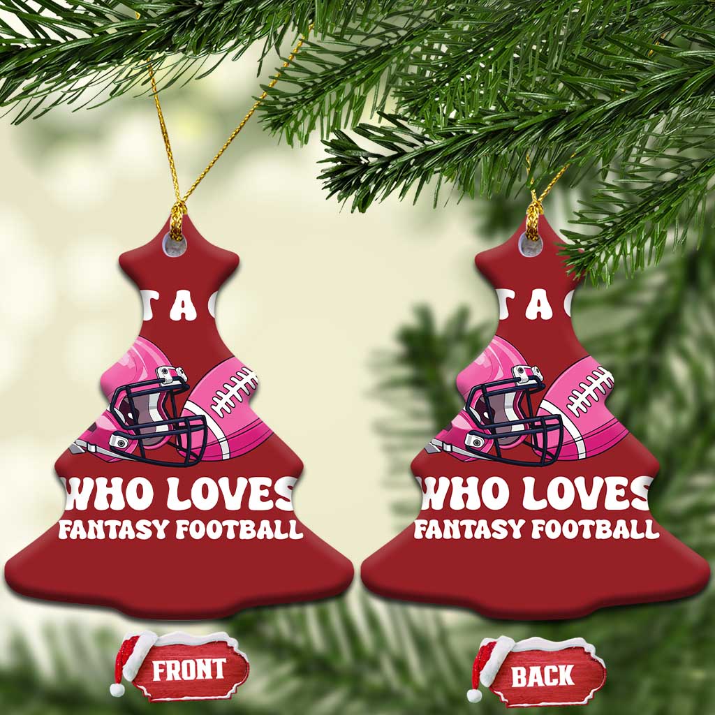 Funny Just A Girl Who Loves Fantasy Football Christmas Ornament TS10