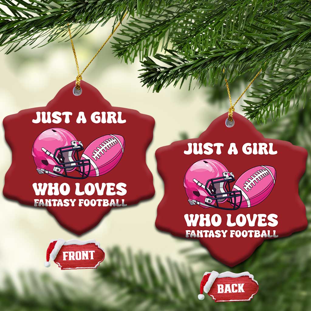Funny Just A Girl Who Loves Fantasy Football Christmas Ornament TS10