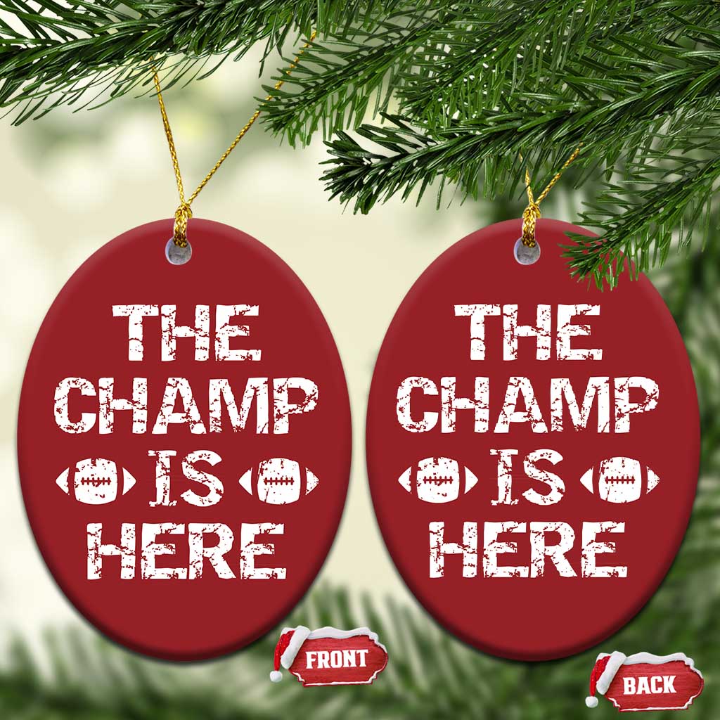 Funny Fantasy Football Champion Christmas Ornament Champ Draft Party Commish FFL TS10