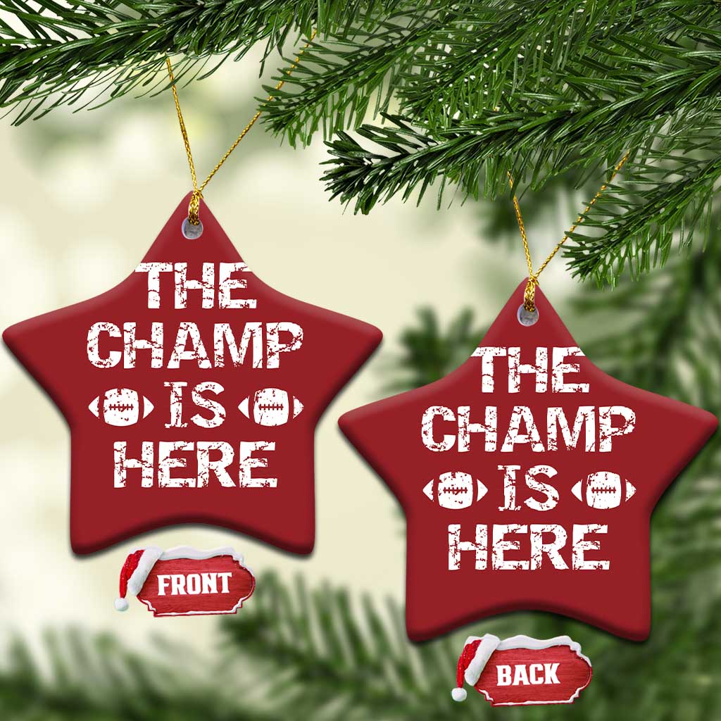 Funny Fantasy Football Champion Christmas Ornament Champ Draft Party Commish FFL TS10