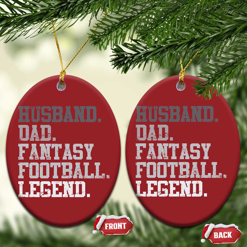 Husband Dad Fantasy Football Legend Christmas Ornament Retro Fathers Day TS10