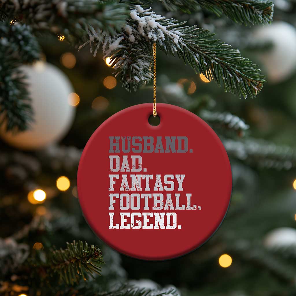Husband Dad Fantasy Football Legend Christmas Ornament Retro Fathers Day TS10