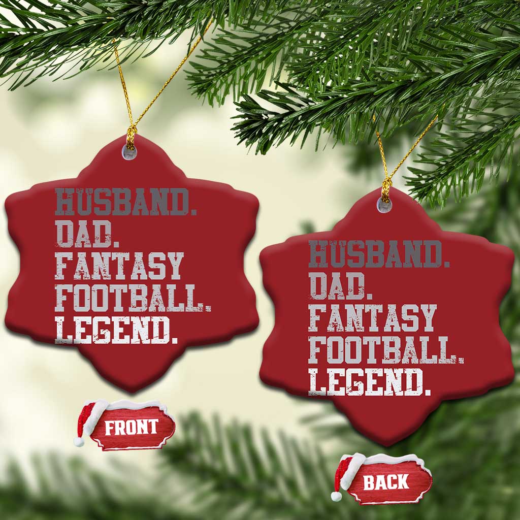 Husband Dad Fantasy Football Legend Christmas Ornament Retro Fathers Day TS10