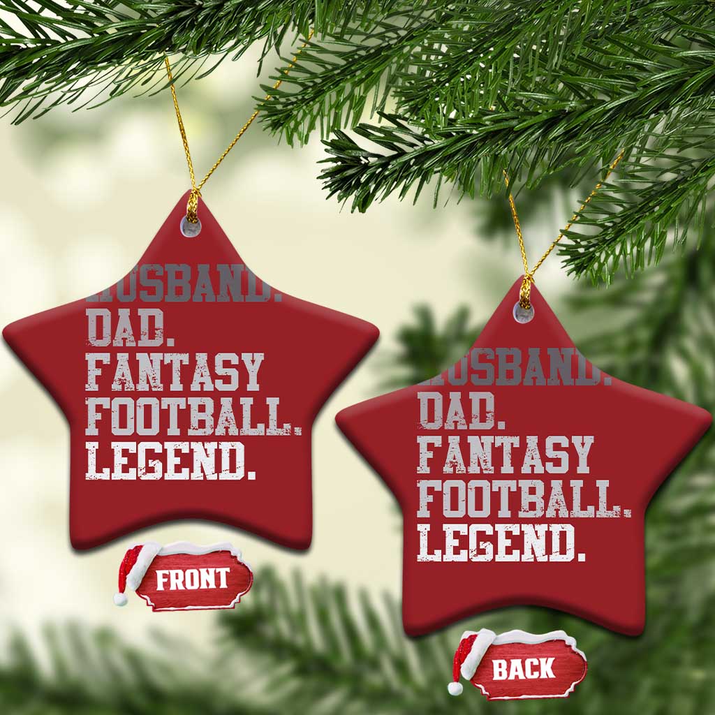 Husband Dad Fantasy Football Legend Christmas Ornament Retro Fathers Day TS10