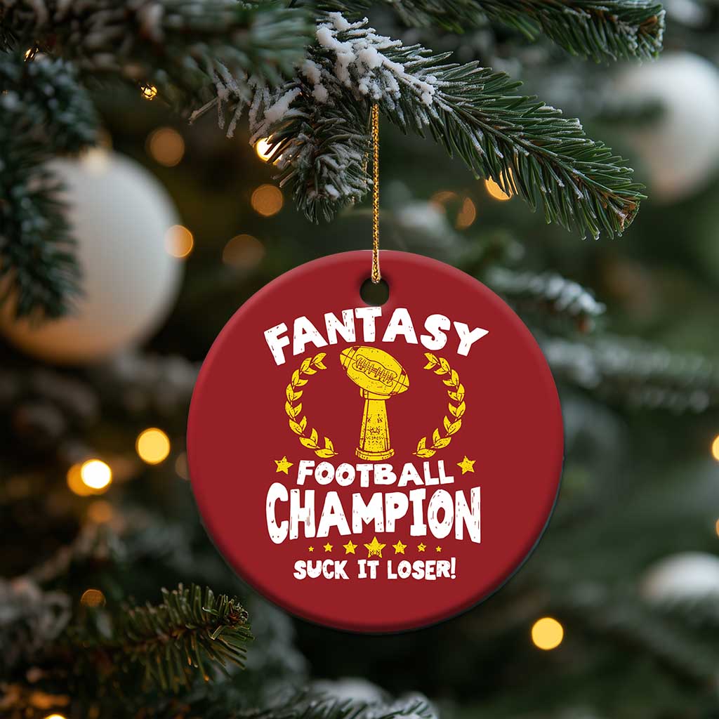 Fantasy Football Legend Christmas Ornament Suck It Loser Funny Champ Champion Draft TS10