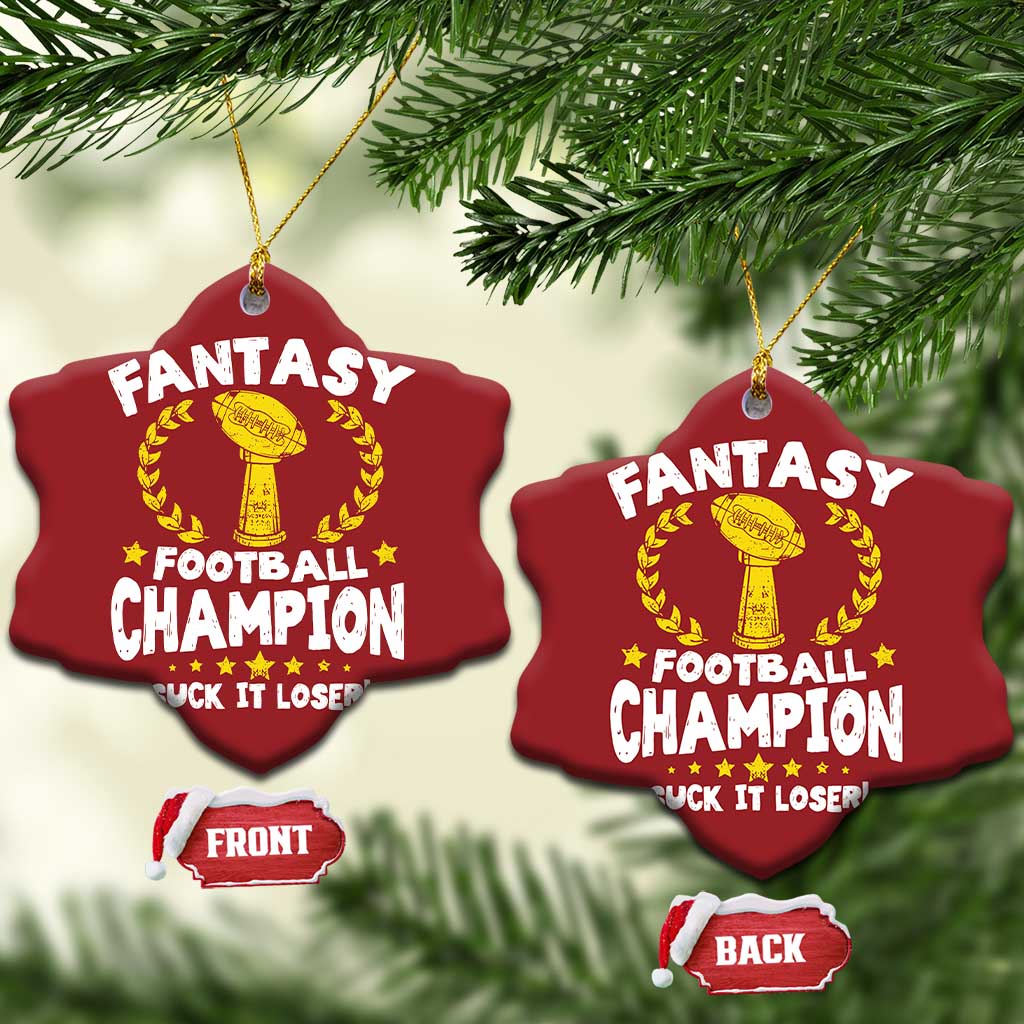 Fantasy Football Legend Christmas Ornament Suck It Loser Funny Champ Champion Draft TS10