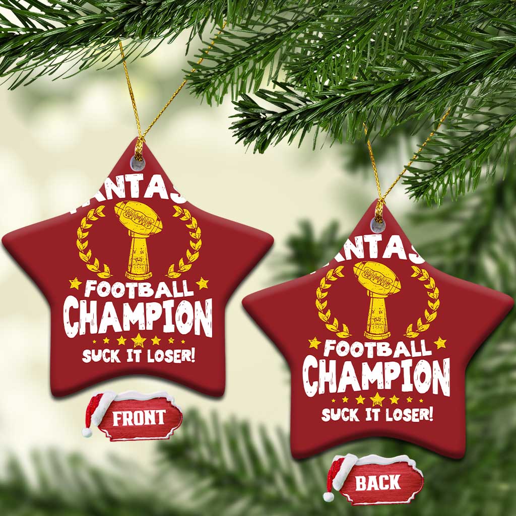 Fantasy Football Legend Christmas Ornament Suck It Loser Funny Champ Champion Draft TS10