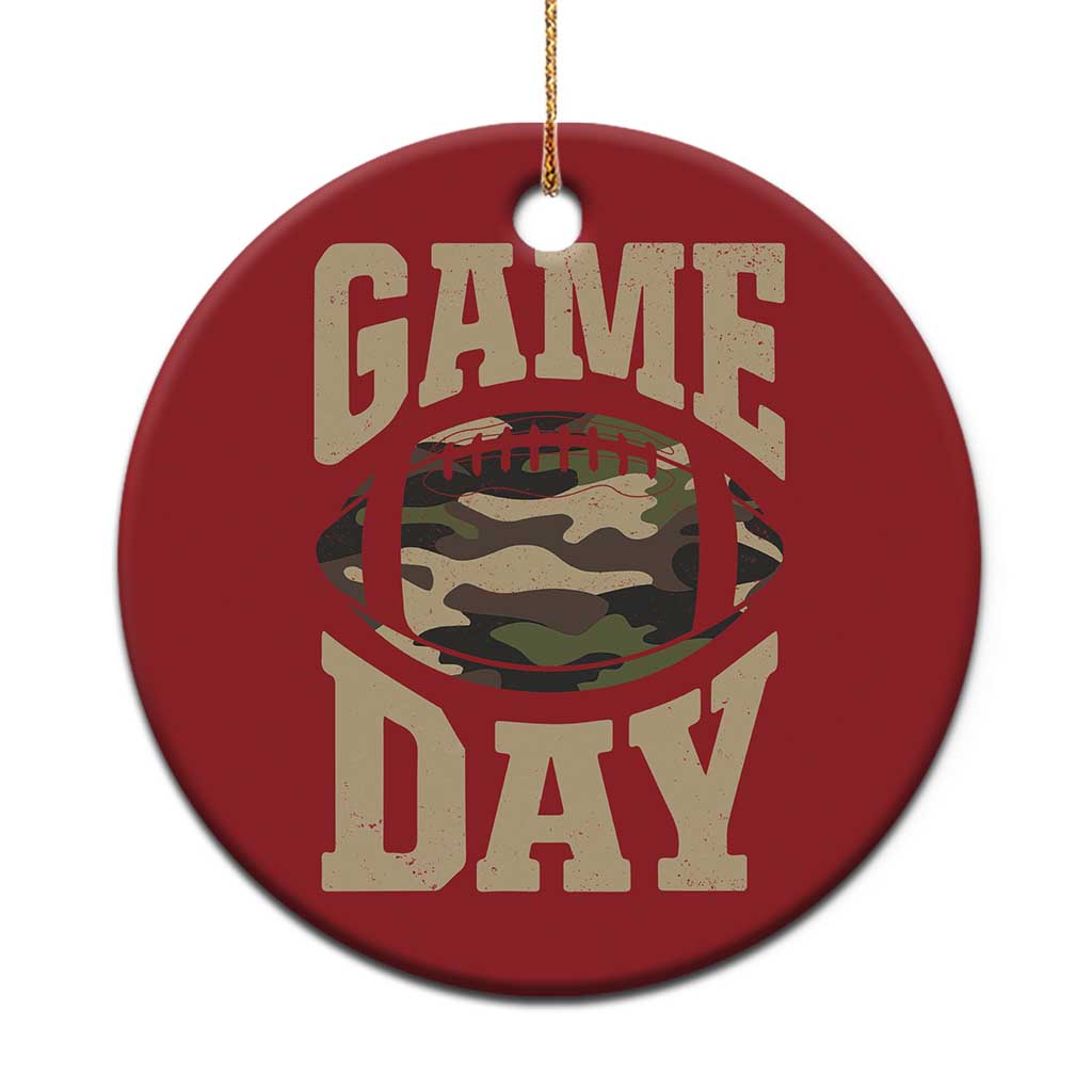 Game Day Football Christmas Ornament Funny Sunday Retro Camo Camouflage TS10