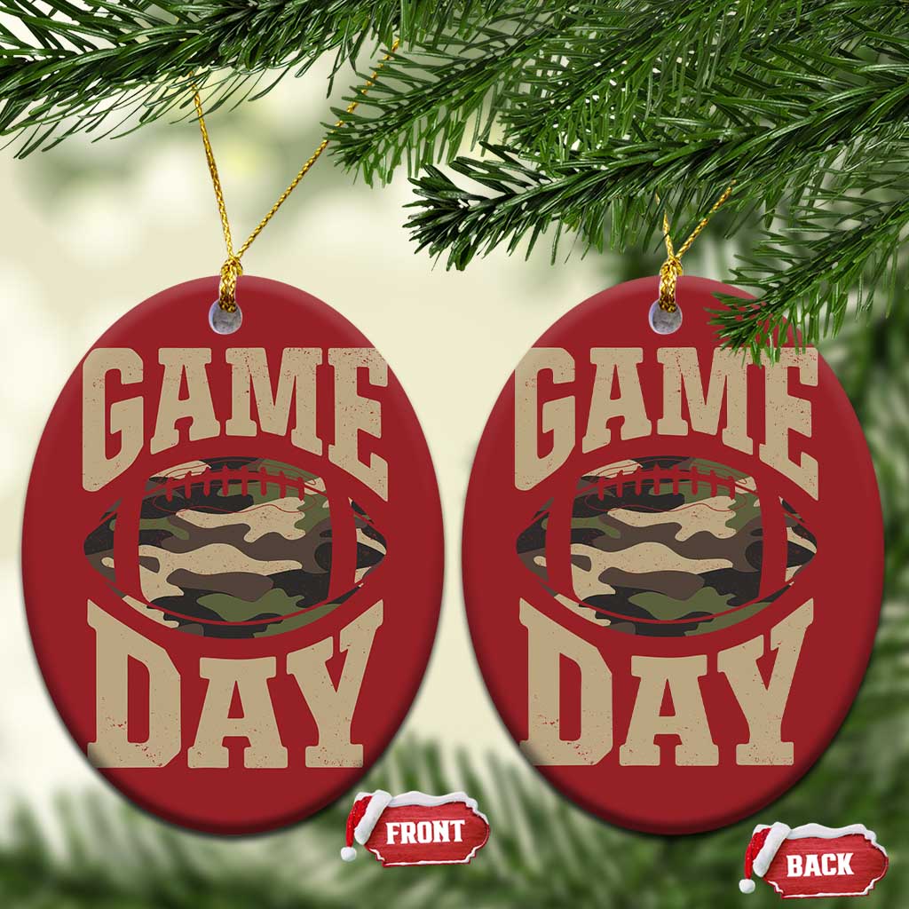 Game Day Football Christmas Ornament Funny Sunday Retro Camo Camouflage TS10