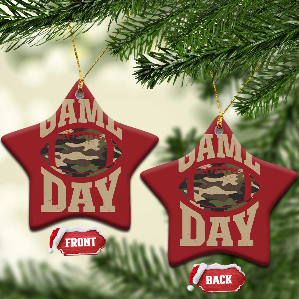 Game Day Football Christmas Ornament Funny Sunday Retro Camo Camouflage TS10
