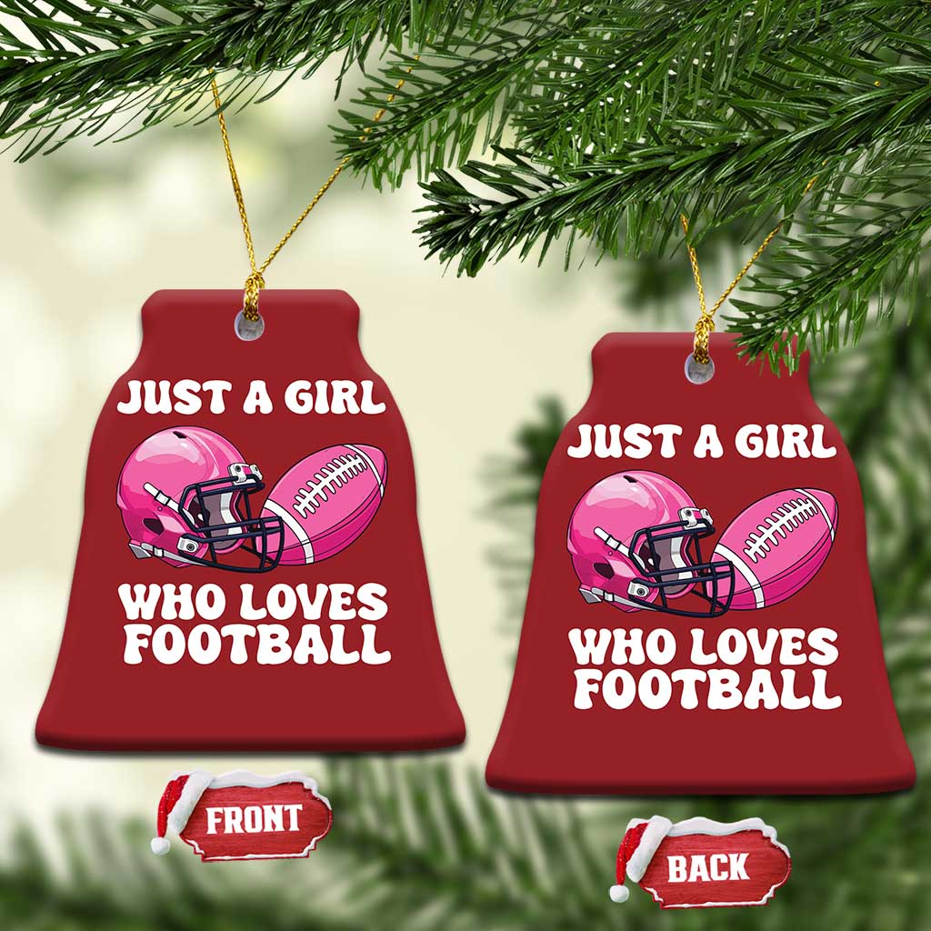 Funny Just A Girl Who Loves Football Christmas Ornament TS10