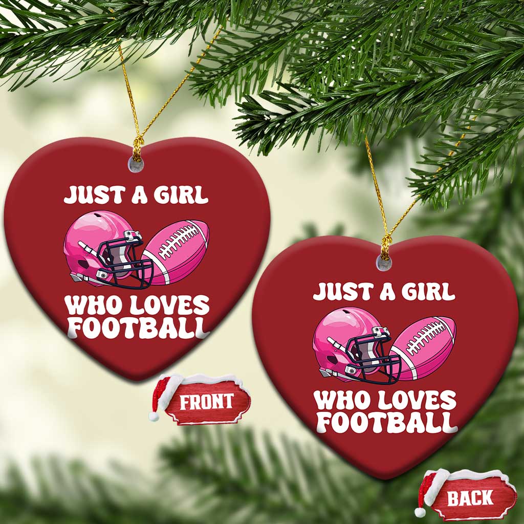Funny Just A Girl Who Loves Football Christmas Ornament TS10