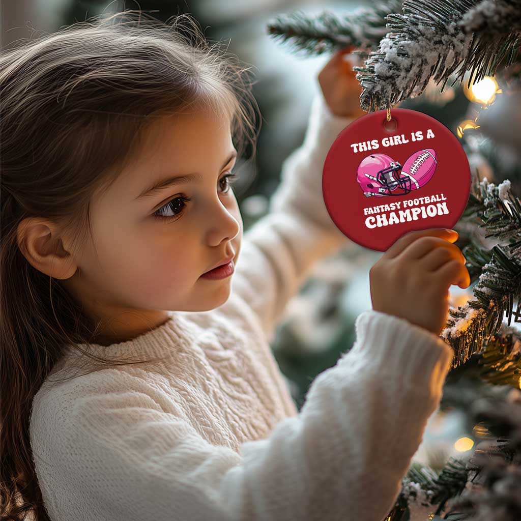 This Girl Is A Fantasy Football Champion Christmas Ornament Funny Champ Champion Draft TS10