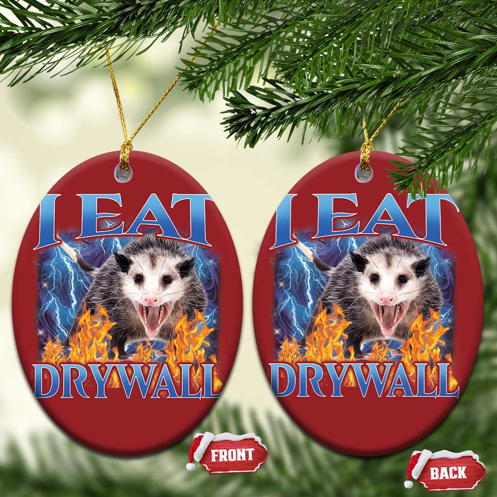 Possum Meme Christmas Ornament I Eat Drywall Opossum Funny Weird Cursed Internet Memes TS10