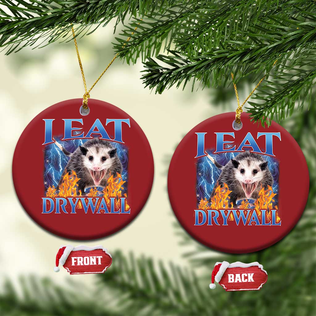 Possum Meme Christmas Ornament I Eat Drywall Opossum Funny Weird Cursed Internet Memes TS10